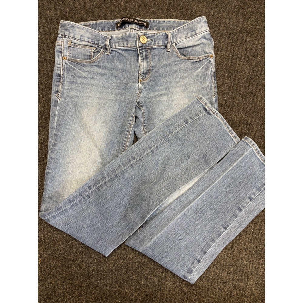 Express Jeans Stella Skinny Low Rise Light Wash Denim Size 6L Long Inseam